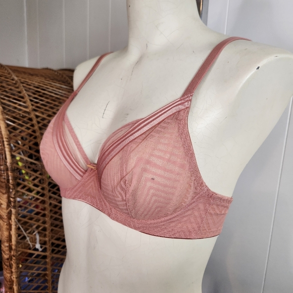 Freya Tailored High Apex Bra Ash Rose Pink Underwire Unpadded Mesh Size 30D 4011 - Picture 4 of 7